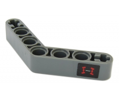 Technic, Liftarm 1 x 7 Bent (4 - 4) Thick with Four Wheel Steering Symbol Pattern (Sticker) - Set 42054