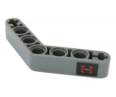 Technic, Liftarm 1 x 7 Bent (4 - 4) Thick with Crab Steering Symbol Pattern (Sticker) - Set 42054