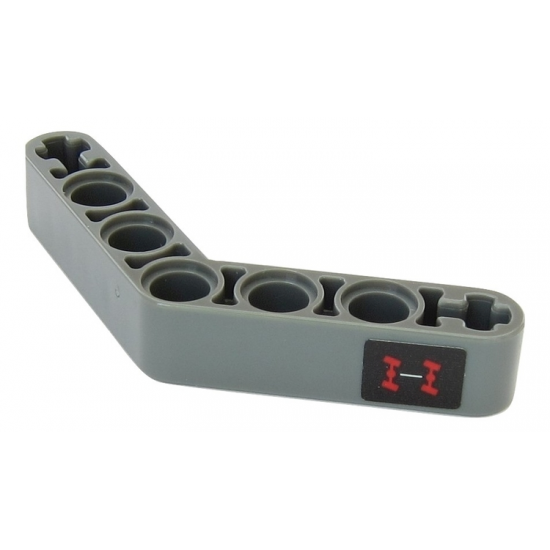Technic, Liftarm 1 x 7 Bent (4 - 4) Thick with Crab Steering Symbol Pattern (Sticker) - Set 42054