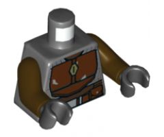 Torso SW Armor Reddish Brown Plates and Belt Pattern (Mandalorian) / Dark Brown Arms / Black Hands