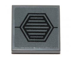 Tile 2 x 2 with SW AT-ST Hexagon Vents on Dark Bluish Gray Background Pattern (Sticker) - Set 75254