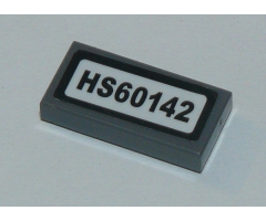 Tile 1 x 2 with 'HS60142' Pattern (Sticker) - Set 60142