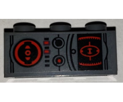 Brick 1 x 3 with SW Black and Red Target Monitor and Buttons Pattern (Sticker) - Set 75243