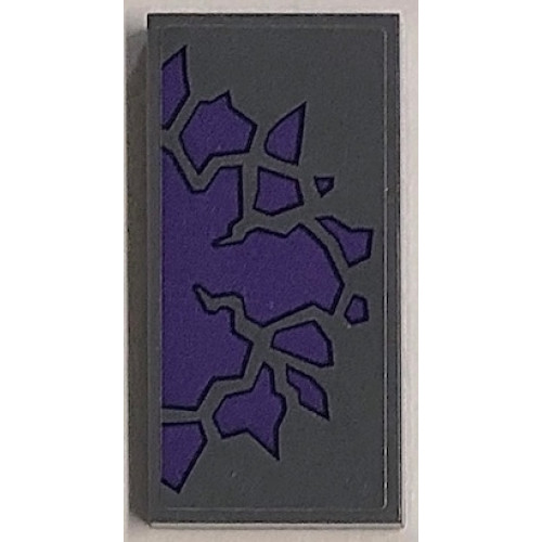 Tile 2 x 4 with Dark Purple Stone Pattern (Sticker) - Set 70356