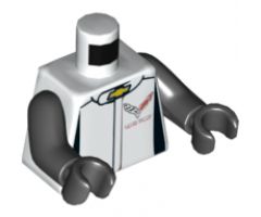 Torso Race Suit with Chevrolet Logos on Front and 'CORVETTE RACING' on Back Pattern / Black Arms / Black Hands