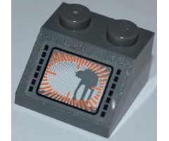 Slope 45 2 x 2 with SW AT-AT on Dark Bluish Gray Background Pattern (Sticker) - Set 8089