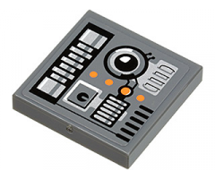 Tile 2 x 2 with SW Snowspeeder Circuitry Pattern (Sticker) - Sets 8089 / 75014
