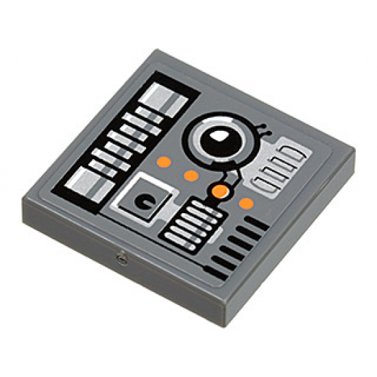 Tile 2 x 2 with SW Snowspeeder Circuitry Pattern (Sticker) - Sets 8089 / 75014