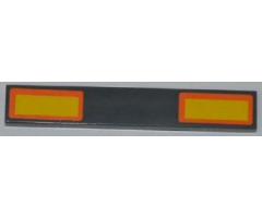 Tile 1 x 6 with 2 Yellow Rectangles with Orange Outline Pattern (Stickers) - Sets 7686 / 7747