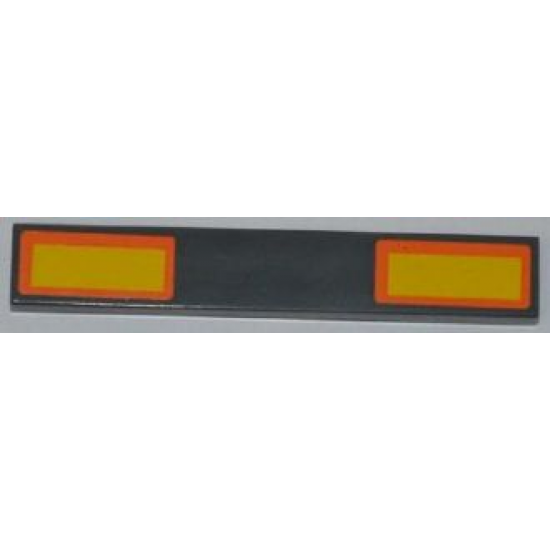 Tile 1 x 6 with 2 Yellow Rectangles with Orange Outline Pattern (Stickers) - Sets 7686 / 7747