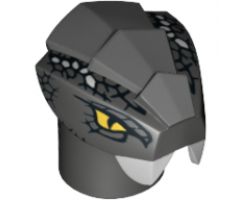 Minifigure, Head, Modified Snake with Silver Scales Pattern (Chokun)