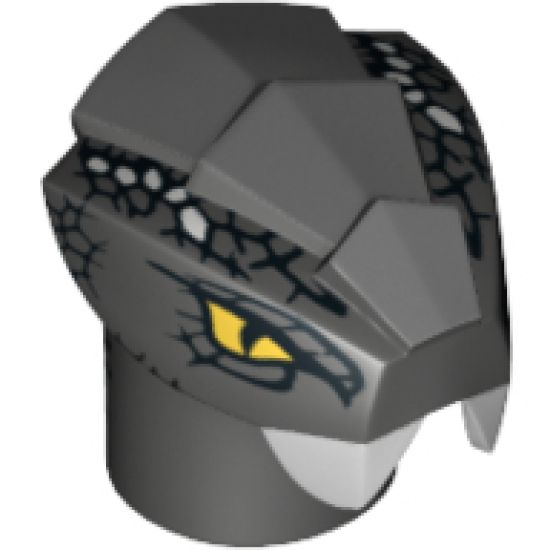 Minifigure, Head, Modified Snake with Silver Scales Pattern (Chokun)