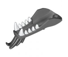 Animal, Body Part Dragon Head (Ninjago) Lower Jaw with White Teeth and Black Spines Pattern