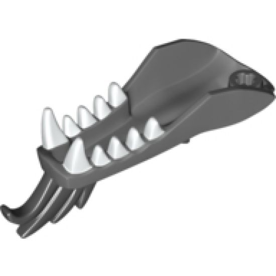 Animal, Body Part Dragon Head (Ninjago) Lower Jaw with White Teeth and Black Spines Pattern