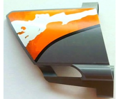 Technic, Panel Fairing #23 Large Short, Small Hole, Side B with Orange and White Splatter Pattern 1 (Sticker) - Set 8297