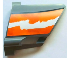 Technic, Panel Fairing #22 Large Short, Small Hole, Side A with Orange and White Splatter Pattern 2 (Sticker) - Set 8297