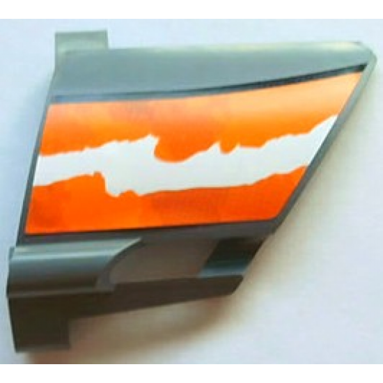 Technic, Panel Fairing #22 Large Short, Small Hole, Side A with Orange and White Splatter Pattern 2 (Sticker) - Set 8297