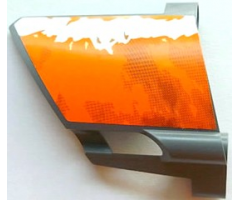 Technic, Panel Fairing #23 Large Short, Small Hole, Side B with Orange and White Splatter Pattern 3 (Sticker) - Set 8297