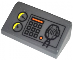 Slope 30 1 x 2 x 2/3 with Gauges, Buttons, Orange Bar and Radio on Transparent Background Pattern (Sticker) - Set 60001