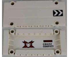 Technic, Panel Plate 5 x 11 x 1 with Chevrons on Outside Right and World Racers Team Extreme Logo and 'CROZZ COUNTRY' on Inside Pattern (Sticker) - Set 8864