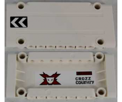 Technic, Panel Plate 5 x 11 x 1 with Chevrons on Outside Left and World Racers Team Extreme Logo and 'CROZZ COUNTRY' on Inside Pattern (Sticker) - Set 8864