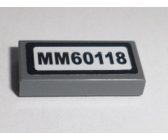 Tile 1 x 2 with 'MM60118' Pattern (Sticker) - Set 60118