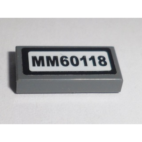 Tile 1 x 2 with 'MM60118' Pattern (Sticker) - Set 60118