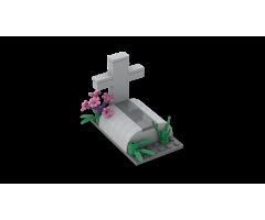 Halloween: tomb with crucifix.