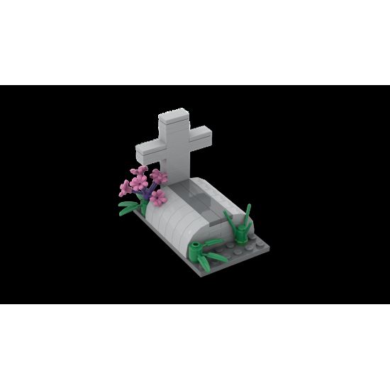 Halloween: tomb with crucifix.