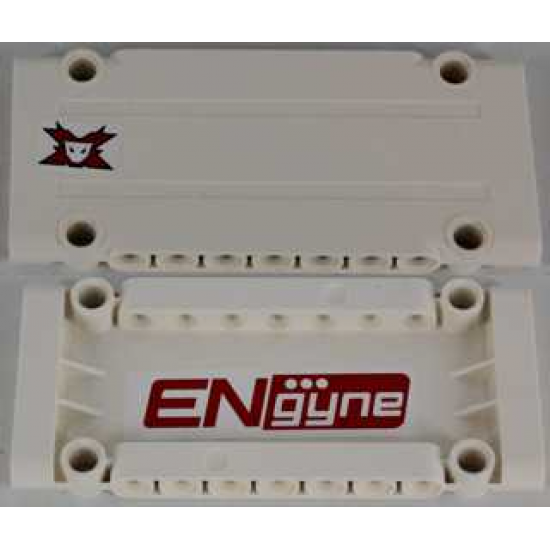 Technic, Panel Plate 5 x 11 x 1 with Worl Racers Team Extreme Logo on Outside and Red 'ENgyne' on Inside Pattern Model Left Side (Stickers) - Set 8864