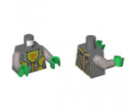 Torso Nexo Knights Armor with Orange and Gold Circuitry and Lime Emblem with Orange Fox Head Pattern / Flat Silver Arms / Green Hands