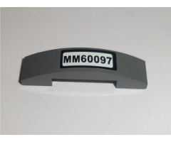 Slope, Curved 4 x 1 Double with Black 'MM60097' License Plate Pattern (Sticker) - Set 60097