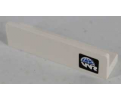Panel 1 x 4 x 1 with Globe and White 'WR' World Racers Logo Pattern Model Left Side (Sticker) - Set 8864