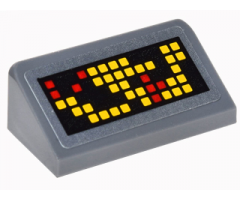 Slope 30 1 x 2 x 2/3 with Computer Readout with Yellow and Red Squares Pattern Model Right Side (Sticker) - Set 76052