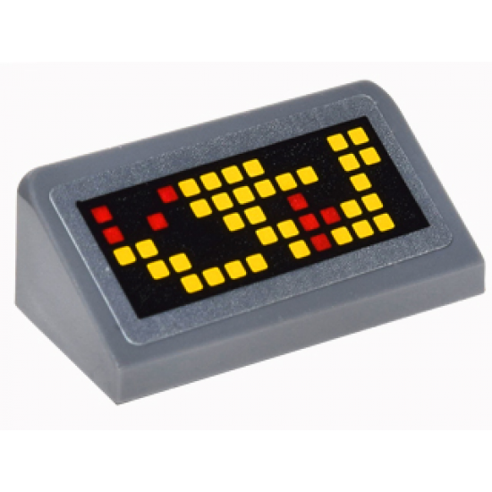 Slope 30 1 x 2 x 2/3 with Computer Readout with Yellow and Red Squares Pattern Model Right Side (Sticker) - Set 76052