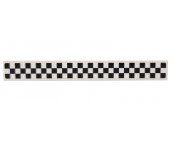 Tile 1 x 8 with Black Checkered Pattern on White Background (Sticker) - Sets 75874 / 76898 / 76899