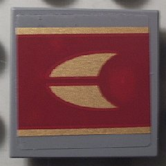 Tile 2 x 2 with SW Republic Attack Cruiser Pattern (Sticker) - Set 8039