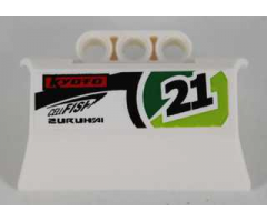 Technic, Panel Engine Block Half / Side Intake with Black '21', 'KYOTO', 'CELLFISH', and 'ZURUHAI' Pattern Model Left Side (Sticker) - Set 8864