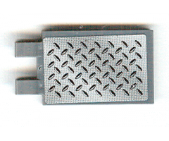 Tile, Modified 2 x 3 with 2 Clips with Tread Plate Pattern (Sticker) - Set 8134