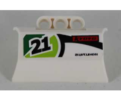 Technic, Panel Engine Block Half / Side Intake with Black '21', 'KYOTO', and 'ZURUHAI' Pattern Model Right Side (Sticker) - Set 8864