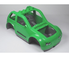 Duplo, Toolo Car Chassis Assembly with Bright Green Body and Dark Bluish Gray Interior