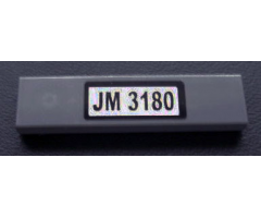 Tile 1 x 4 with Black 'JM 3180' Pattern on White Background (Sticker) - Set 3180