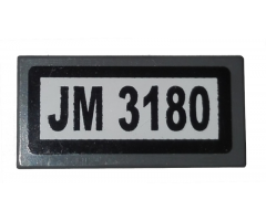 Tile 1 x 2 with Black 'JM 3180' Pattern on White Background (Sticker) - Set 3180