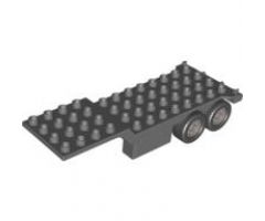 Duplo, Vehicle Trailer Four Rear Wheels, Elevated Front End, 4 x 12 Studs with Gate Hinge