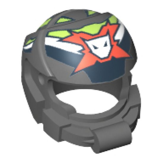 Minifigure, Headgear Helmet Space with World Racers Team Extreme Logo Pattern