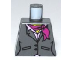 Torso Suit Jacket, Two Buttons, Pink Shirt and Magenta Scarf Pattern