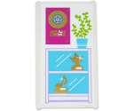 Glass for Window 1 x 4 x 6 with Gold Vinyl Record on Plaque, Plant and Trophy Cabinet Pattern (Sticker) - Set 41103