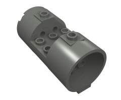 Cylinder 3 x 6 x 2 2/3 Horizontal - Round Connections Between Interior Studs