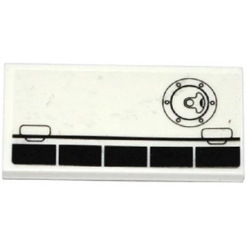 Tile 2 x 4 with Airplane Flaps and Filler Cap Pattern Model Right Side (Sticker) - Set 60078