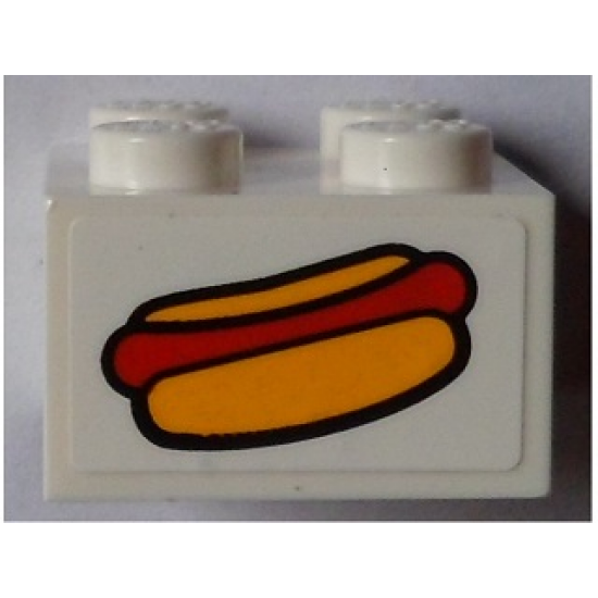 Brick 2 x 2 with Hot Dog Pattern (Sticker) - Set 60097